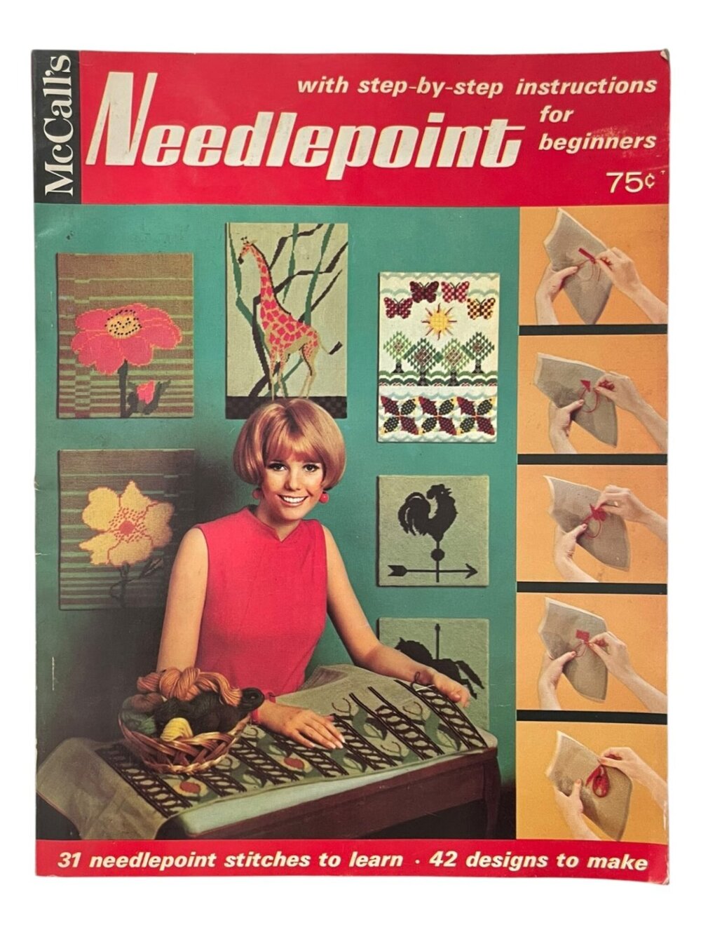 Vintage McCall's Needlepoint for Beginners Book 1967 Step-by-Step Instructions